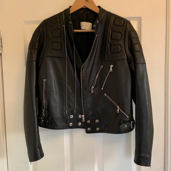 Sandro Jackets & Blazers - Sandro Paris Women’s Leather Moto Jacket, Size 1